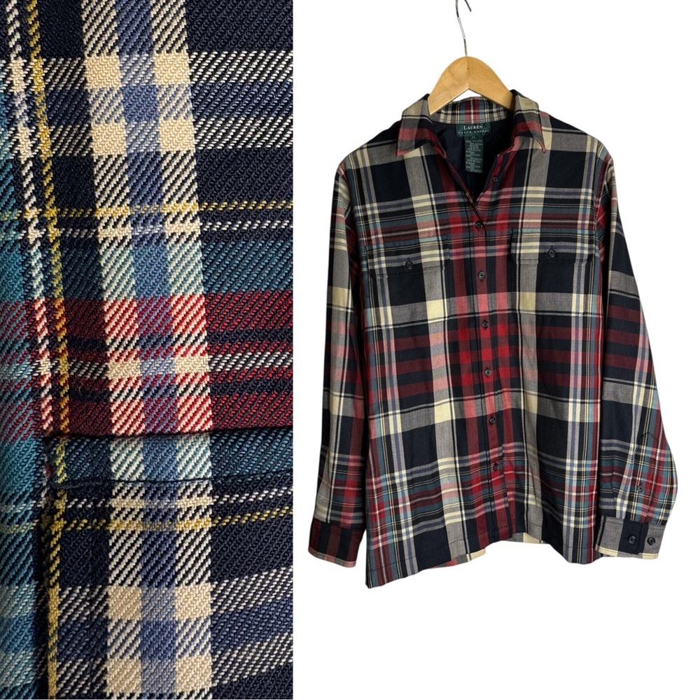 Lauren Ralph Lauren Plaid Button Front Shirt Medium